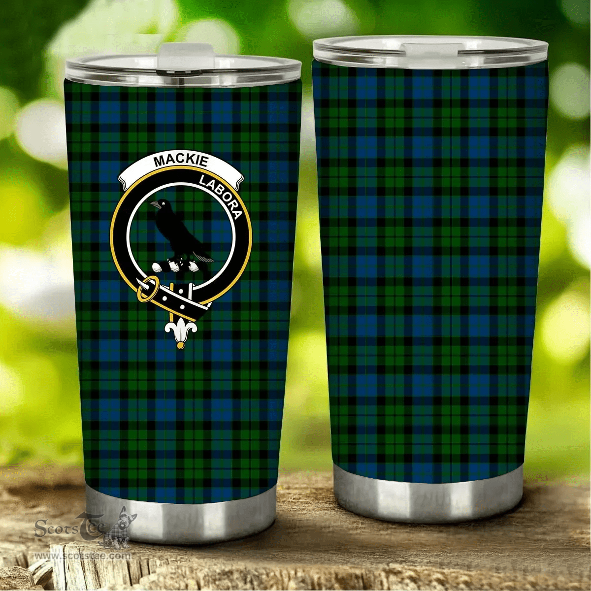 Scottish MacKie Clan Tartan Tumbler - Stainless Steel Glitter Tumbler Scottish Plaid Tartan Plaid