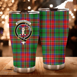 Scottish MacCulloch (McCulloch) Clan Tartan Tumbler - Curved Glitter Tumbler Scottish Plaid Tartan Plaid