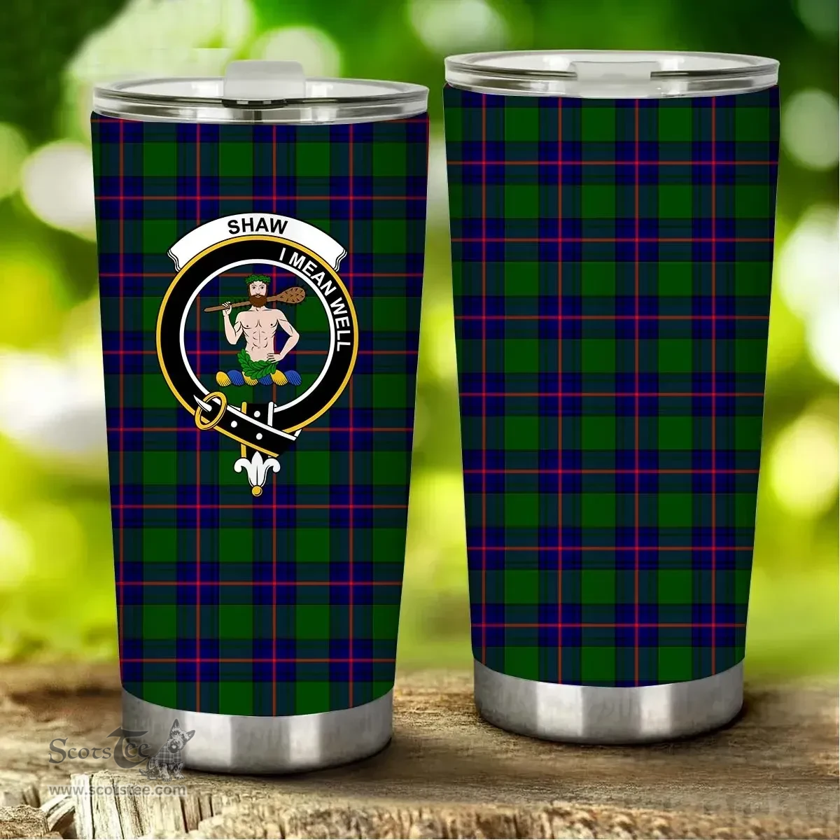 Scottish Shaw (of Sauchie) Clan Tartan Tumbler - Stainless Steel Glitter Tumbler Scottish Plaid Tartan Plaid