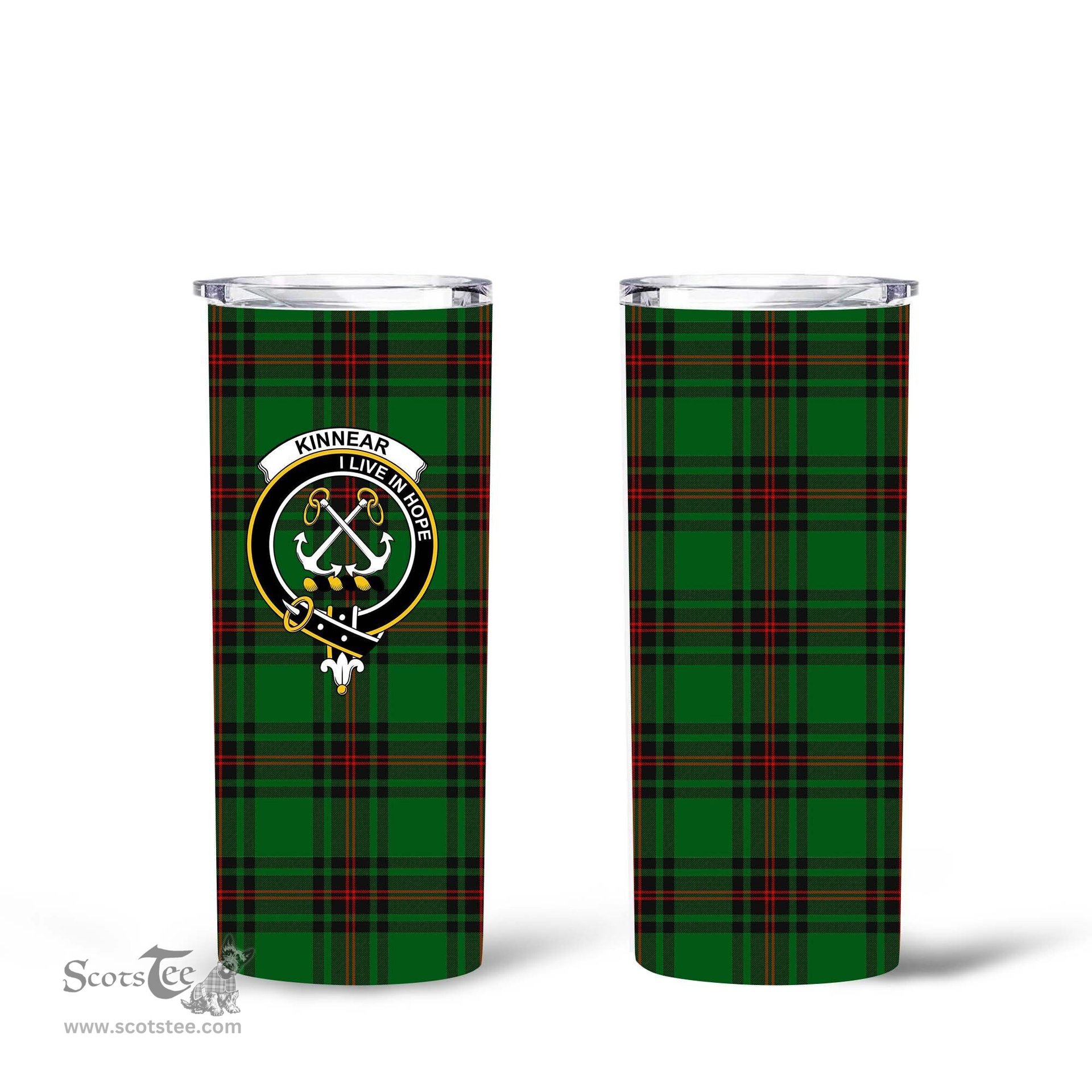 Scottish Kinnear Clan Tartan Tumbler - Tall Glitter Tumbler Scottish Plaid Tartan Plaid