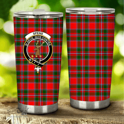 Scottish Spens (or Spence) Clan Tartan Tumbler - Stainless Steel Glitter Tumbler Scottish Plaid Tartan Plaid