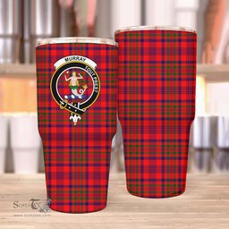Scottish Murray (of Dysart) Clan Tartan Tumbler - Stainless Steel Glitter Tumbler Scottish Plaid Tartan Plaid