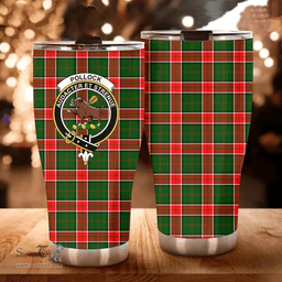 Scottish Pollock Clan Tartan Tumbler - Curved Glitter Tumbler Scottish Plaid Tartan Plaid