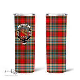 Scottish Chattan Clan Tartan Tumbler - Tall Glitter Tumbler Scottish Plaid Tartan Plaid