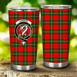 Scottish Lennox Clan Tartan Tumbler - Stainless Steel Glitter Tumbler Scottish Plaid Tartan Plaid