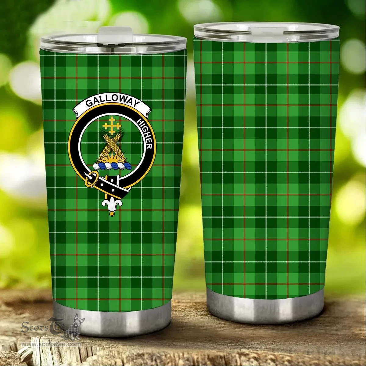 Scottish Galloway Clan Tartan Tumbler - Stainless Steel Glitter Tumbler Scottish Plaid Tartan Plaid