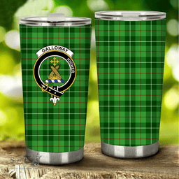 Scottish Galloway Clan Tartan Tumbler - Stainless Steel Glitter Tumbler Scottish Plaid Tartan Plaid