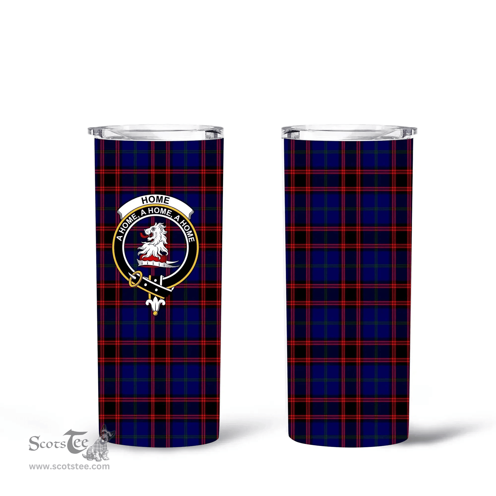 Scottish Home (or Hume) Clan Tartan Tumbler - Tall Glitter Tumbler Scottish Plaid Tartan Plaid