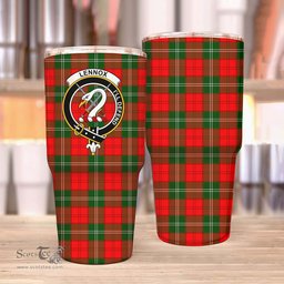 Scottish Lennox Clan Tartan Tumbler - Stainless Steel Glitter Tumbler Scottish Plaid Tartan Plaid