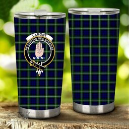 Scottish Lamont Clan Tartan Tumbler - Stainless Steel Glitter Tumbler Scottish Plaid Tartan Plaid