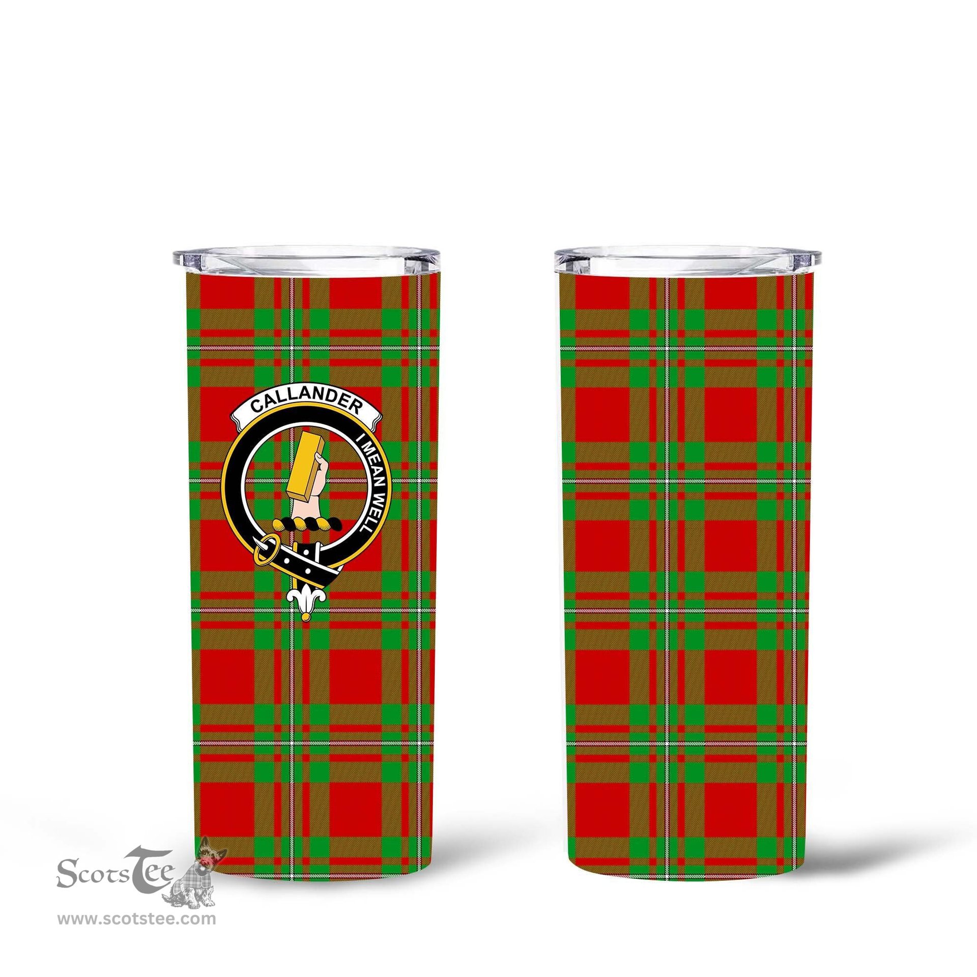 Scottish Callander Clan Tartan Tumbler - Tall Glitter Tumbler Scottish Plaid Tartan Plaid