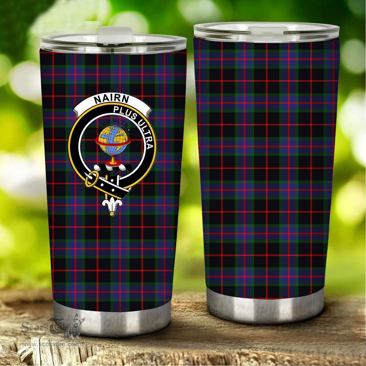 Scottish Nairn Clan Tartan Tumbler - Stainless Steel Glitter Tumbler Scottish Plaid Tartan Plaid