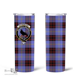 Scottish Rutherford Clan Tartan Tumbler - Tall Glitter Tumbler Scottish Plaid Tartan Plaid