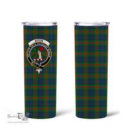 Scottish Aiton Clan Tartan Tumbler - Tall Glitter Tumbler Scottish Plaid Tartan Plaid