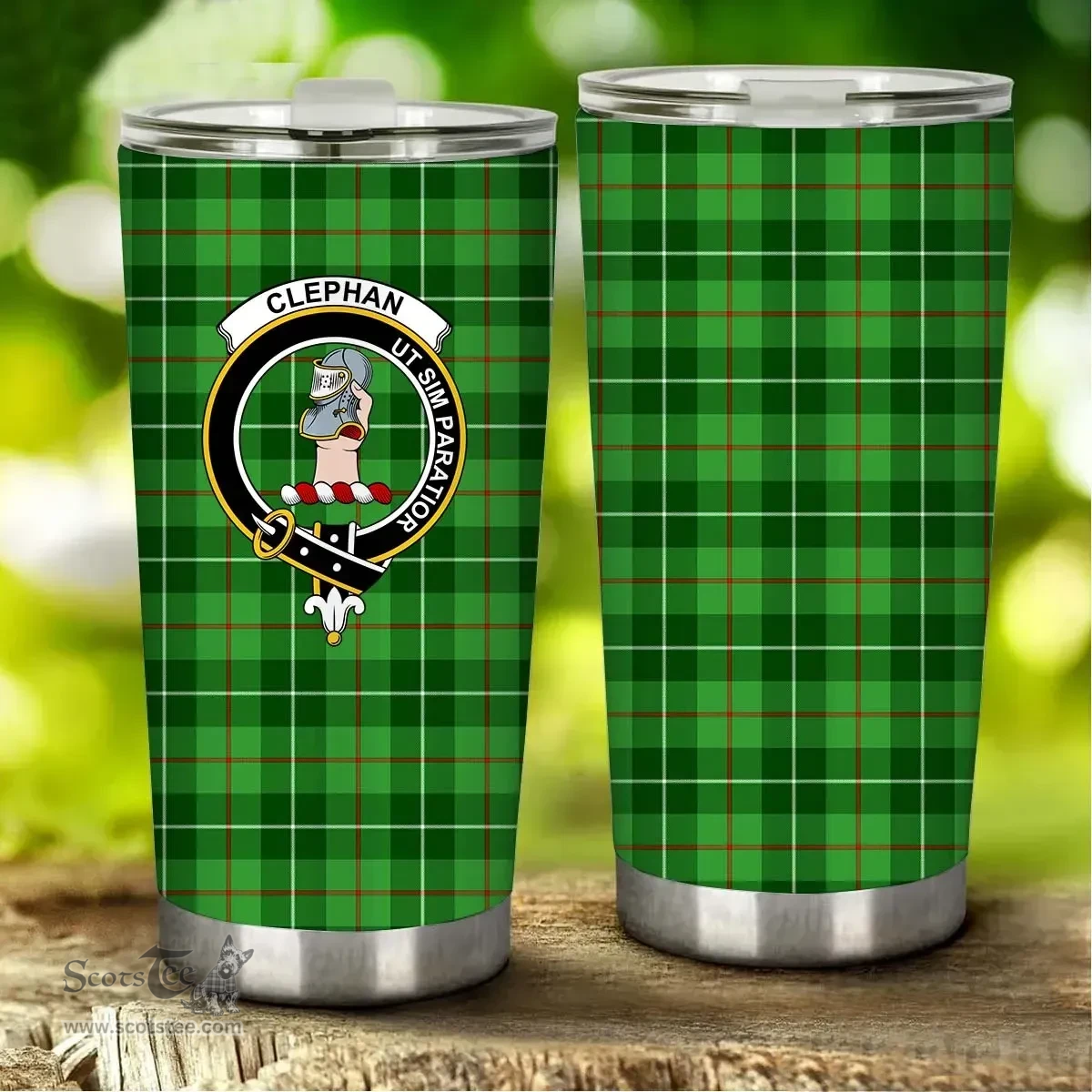 Scottish Clephane (or Clephan) Clan Tartan Tumbler - Stainless Steel Glitter Tumbler Scottish Plaid Tartan Plaid