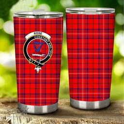 Scottish Rose Clan Tartan Tumbler - Stainless Steel Glitter Tumbler Scottish Plaid Tartan Plaid