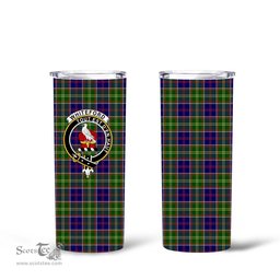 Scottish Whiteford Clan Tartan Tumbler - Tall Glitter Tumbler Scottish Plaid Tartan Plaid