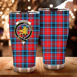 Scottish MacTavish Clan Tartan Tumbler - Curved Glitter Tumbler Scottish Plaid Tartan Plaid