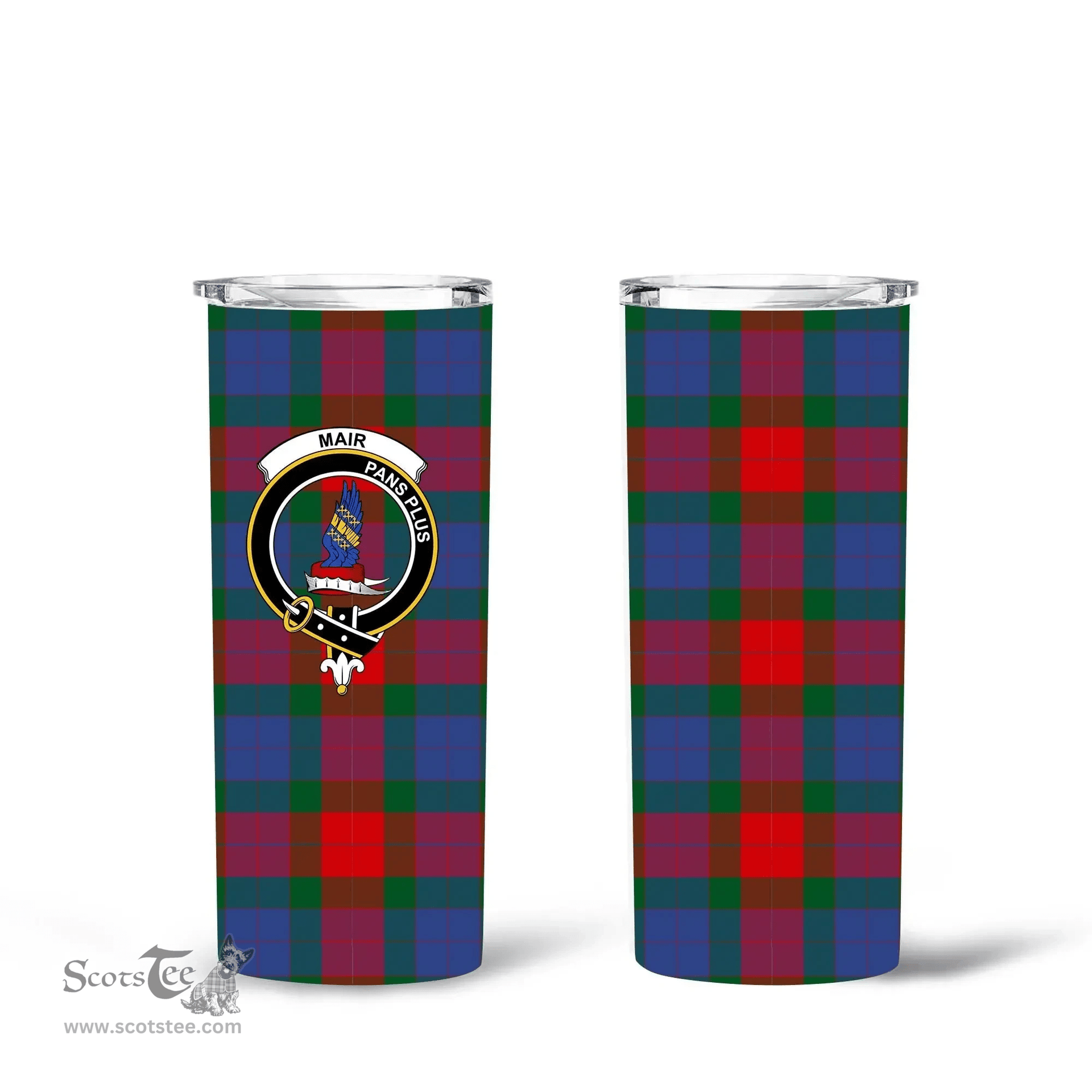 Scottish Mar Clan Tartan Tumbler - Tall Glitter Tumbler Scottish Plaid Tartan Plaid