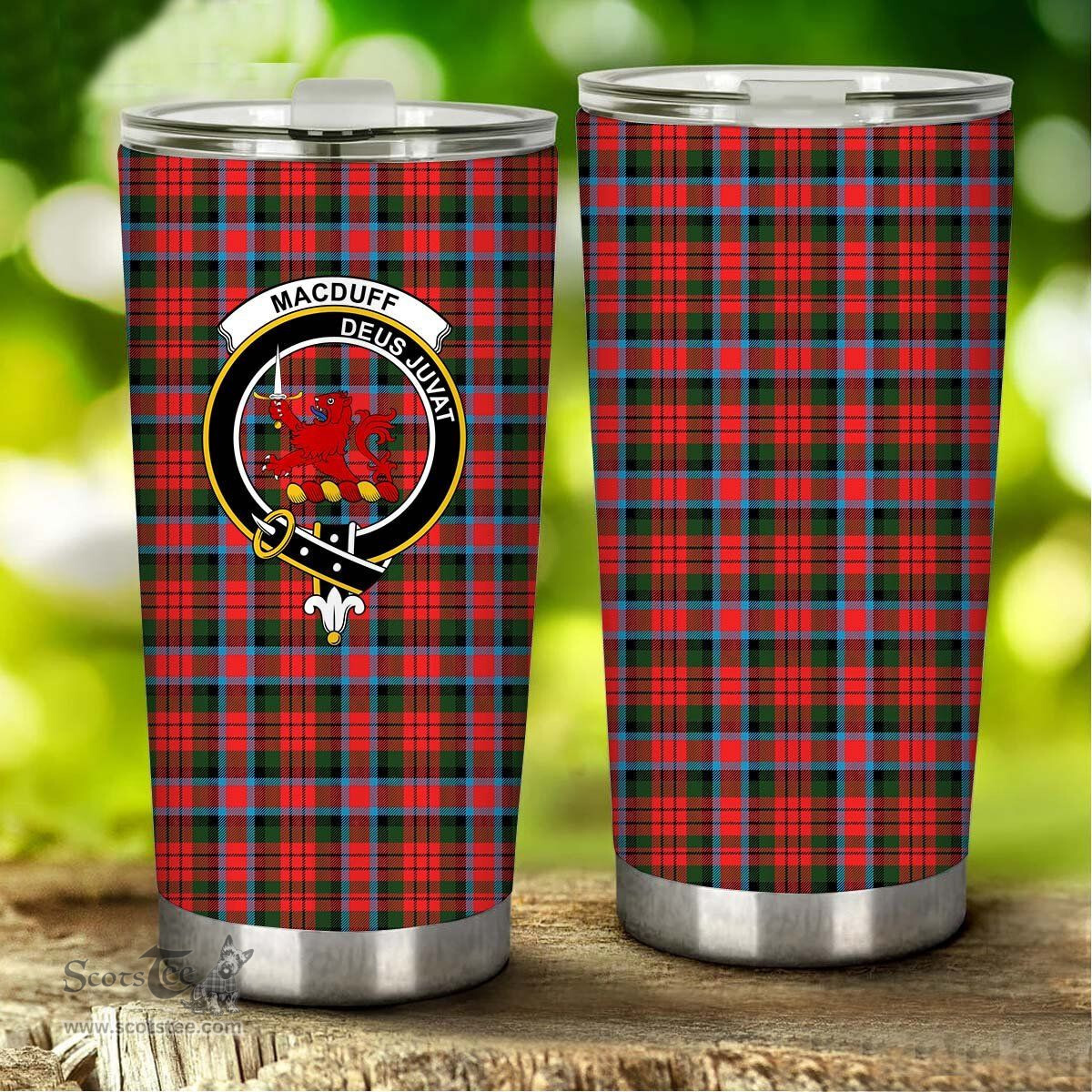 Scottish MacDuff Clan Tartan Tumbler - Stainless Steel Glitter Tumbler Scottish Plaid Tartan Plaid