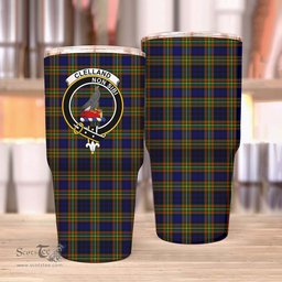 Scottish Clelland Clan Tartan Tumbler - Stainless Steel Glitter Tumbler Scottish Plaid Tartan Plaid