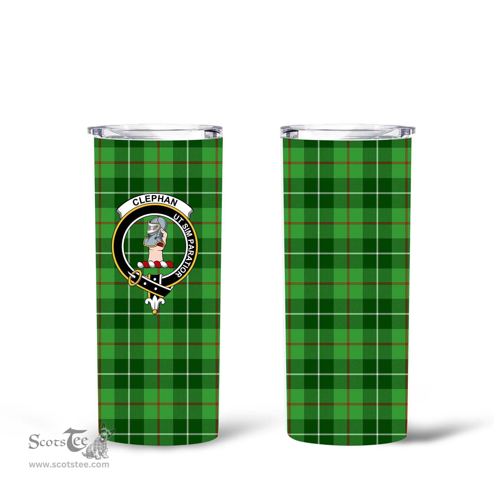 Scottish Clephane (or Clephan) Clan Tartan Tumbler - Tall Glitter Tumbler Scottish Plaid Tartan Plaid