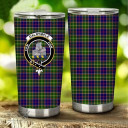 Scottish Dalrymple Clan Tartan Tumbler - Stainless Steel Glitter Tumbler Scottish Plaid Tartan Plaid