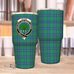 Scottish Irvine Clan Tartan Tumbler - Stainless Steel Glitter Tumbler Scottish Plaid Tartan Plaid