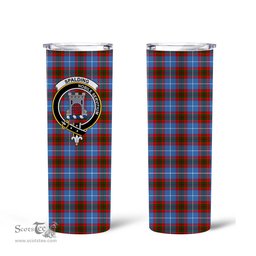 Scottish Spalding Clan Tartan Tumbler - Tall Glitter Tumbler Scottish Plaid Tartan Plaid