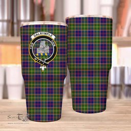 Scottish Dalrymple Clan Tartan Tumbler - Stainless Steel Glitter Tumbler Scottish Plaid Tartan Plaid