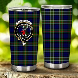 Scottish Colquhoun Clan Tartan Tumbler - Stainless Steel Glitter Tumbler Scottish Plaid Tartan Plaid