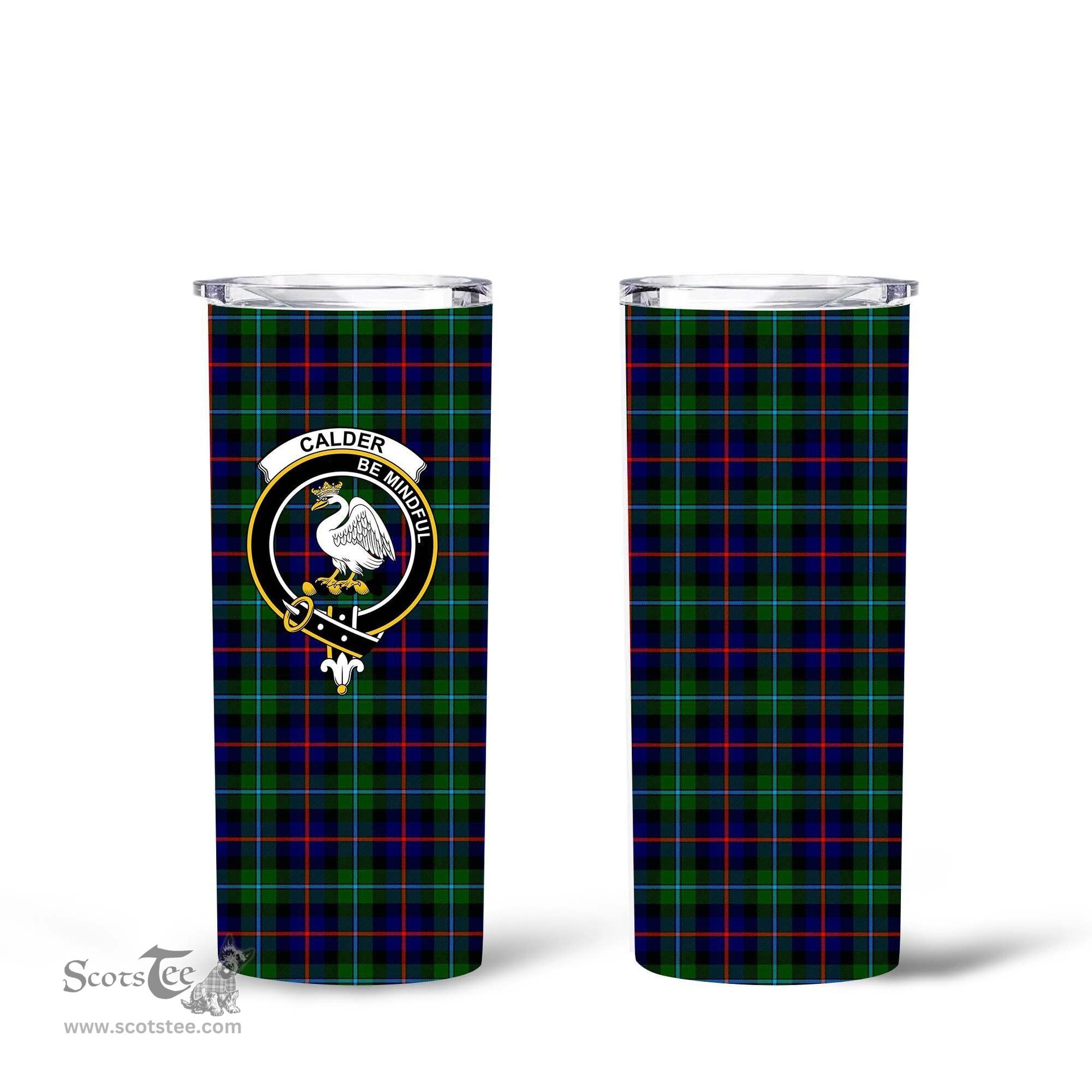 Scottish Calder (Calder Campbell) Clan Tartan Tumbler - Tall Glitter Tumbler Scottish Plaid Tartan Plaid