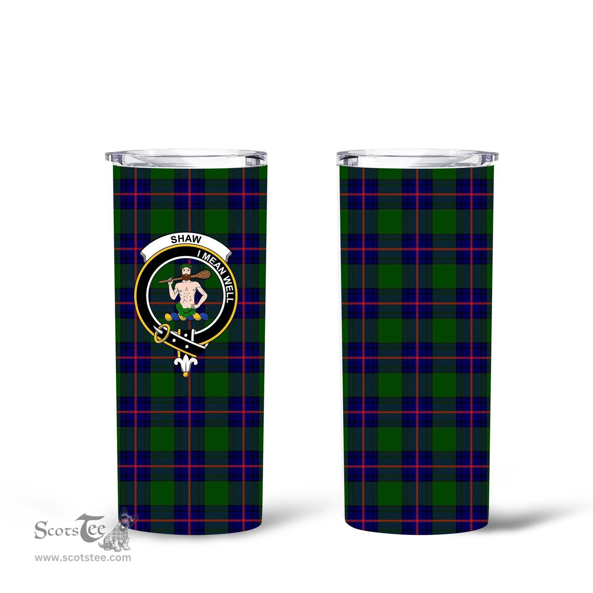 Scottish Shaw (of Sauchie) Clan Tartan Tumbler - Tall Glitter Tumbler Scottish Plaid Tartan Plaid