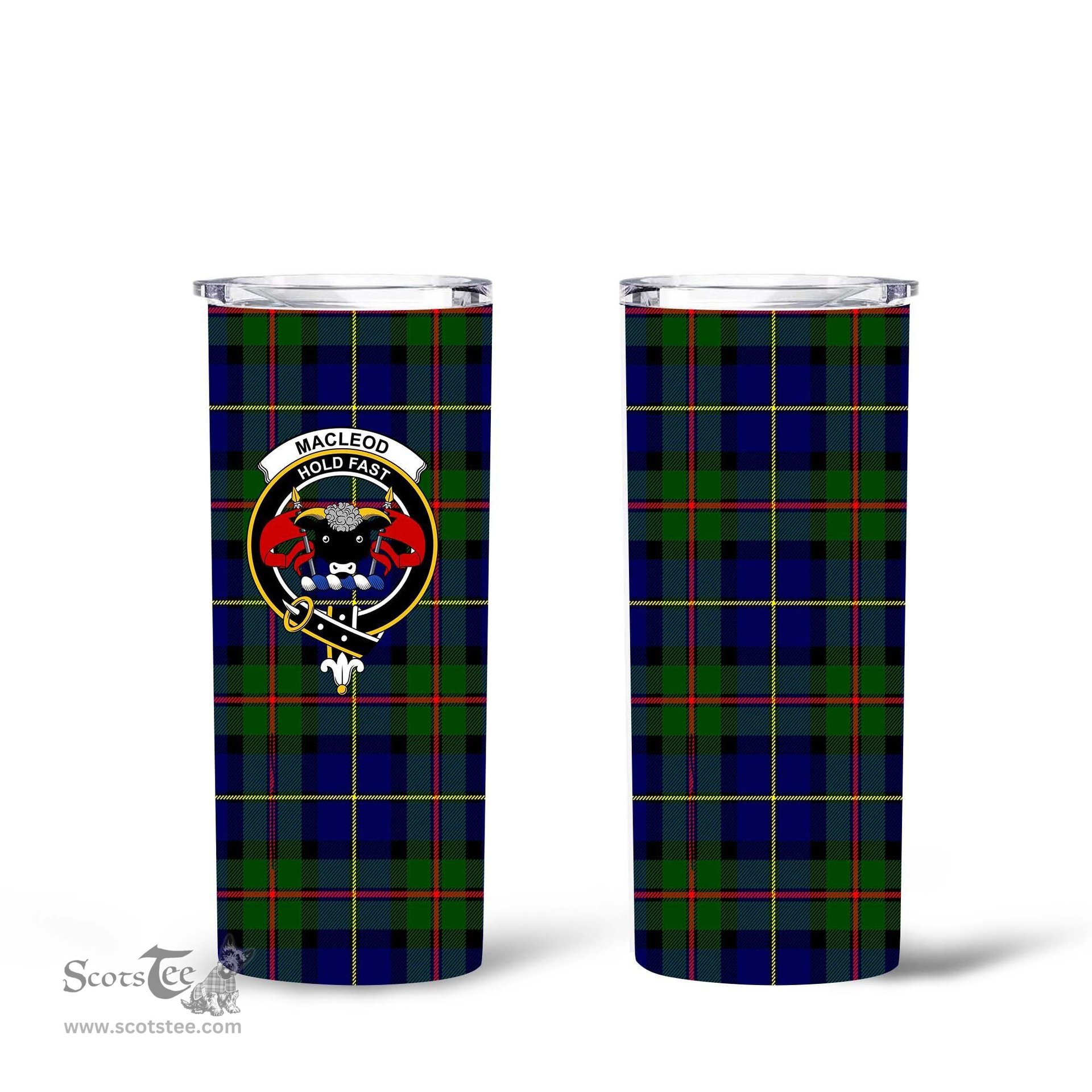 Scottish MacLeod Clan Tartan Tumbler - Tall Glitter Tumbler Scottish Plaid Tartan Plaid