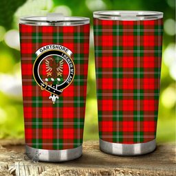Scottish Gartshore Clan Tartan Tumbler - Stainless Steel Glitter Tumbler Scottish Plaid Tartan Plaid