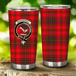 Scottish MacDougall Clan Tartan Tumbler - Stainless Steel Glitter Tumbler Scottish Plaid Tartan Plaid