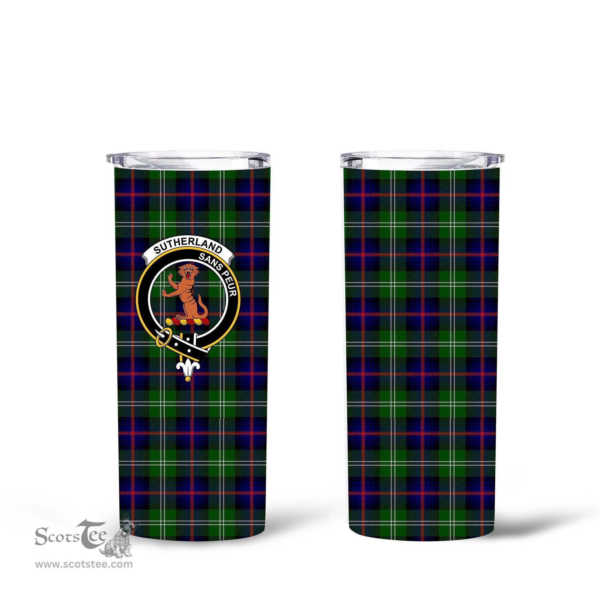 Scottish Sutherland I Clan Tartan Tumbler - Tall Glitter Tumbler Scottish Plaid Tartan Plaid