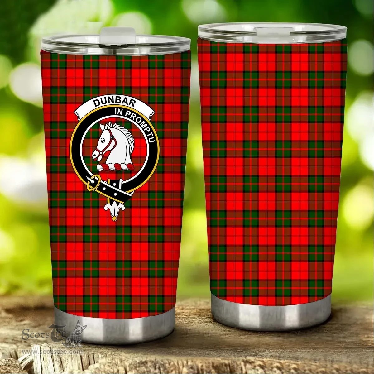 Scottish Dunbar Clan Tartan Tumbler - Stainless Steel Glitter Tumbler Scottish Plaid Tartan Plaid