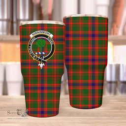 Scottish Kinninmont Clan Tartan Tumbler - Stainless Steel Glitter Tumbler Scottish Plaid Tartan Plaid