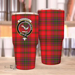 Scottish MacDougall Clan Tartan Tumbler - Stainless Steel Glitter Tumbler Scottish Plaid Tartan Plaid