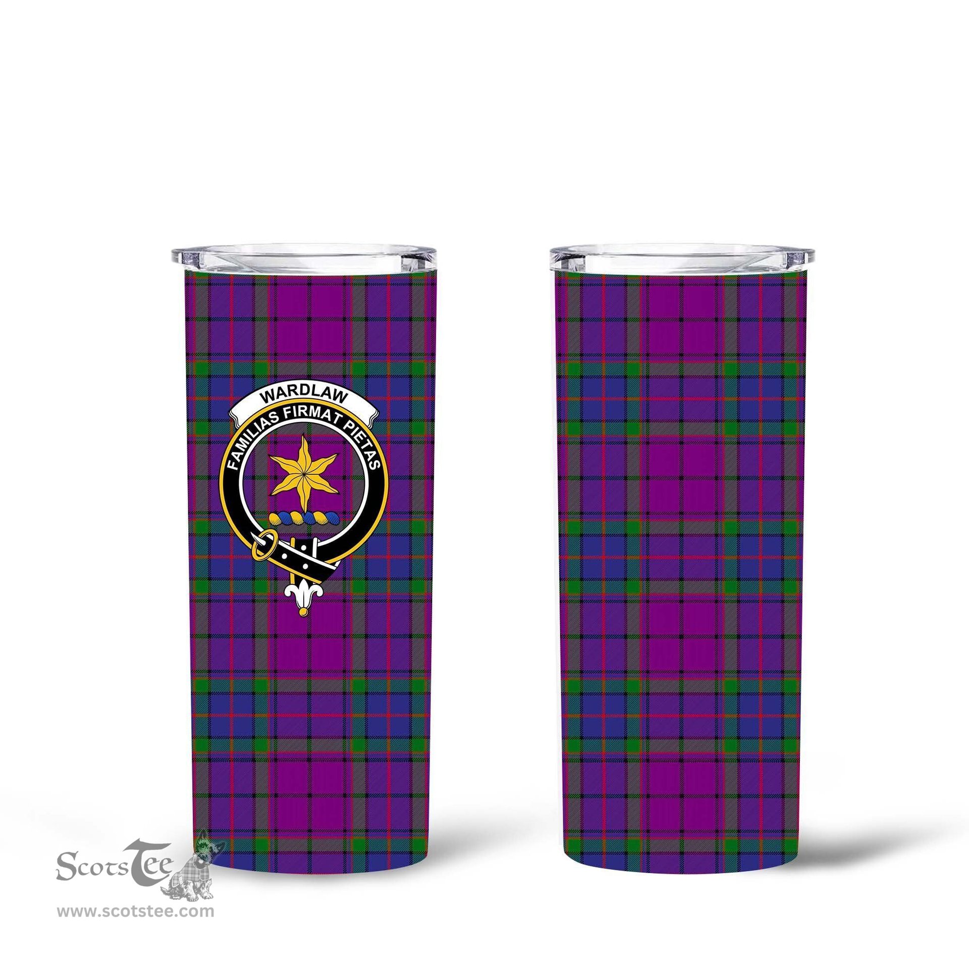 Scottish Wardlaw Clan Tartan Tumbler - Tall Glitter Tumbler Scottish Plaid Tartan Plaid