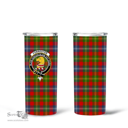 Scottish Forrester Clan Tartan Tumbler - Tall Glitter Tumbler Scottish Plaid Tartan Plaid