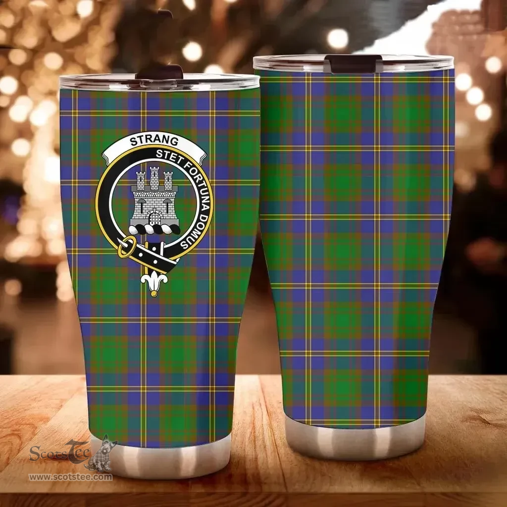 Scottish Strange (or Strang) Clan Tartan Tumbler - Curved Glitter Tumbler Scottish Plaid Tartan Plaid