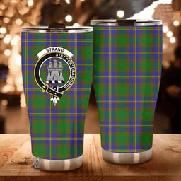 Scottish Strange (or Strang) Clan Tartan Tumbler - Curved Glitter Tumbler Scottish Plaid Tartan Plaid