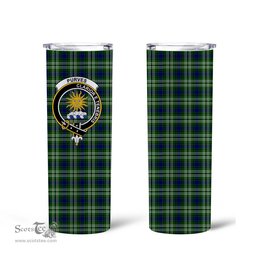 Scottish Purves Clan Tartan Tumbler - Tall Glitter Tumbler Scottish Plaid Tartan Plaid