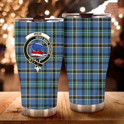 Scottish Weir Clan Tartan Tumbler - Curved Glitter Tumbler Scottish Plaid Tartan Plaid