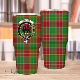 Scottish Baxter Clan Tartan Tumbler - Stainless Steel Glitter Tumbler Scottish Plaid Tartan Plaid