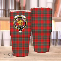 Scottish Cumming Clan Tartan Tumbler - Stainless Steel Glitter Tumbler Scottish Plaid Tartan Plaid