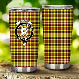 Scottish Jardine Clan Tartan Tumbler - Stainless Steel Glitter Tumbler Scottish Plaid Tartan Plaid
