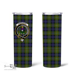 Scottish Ferguson Clan Tartan Tumbler - Tall Glitter Tumbler Scottish Plaid Tartan Plaid